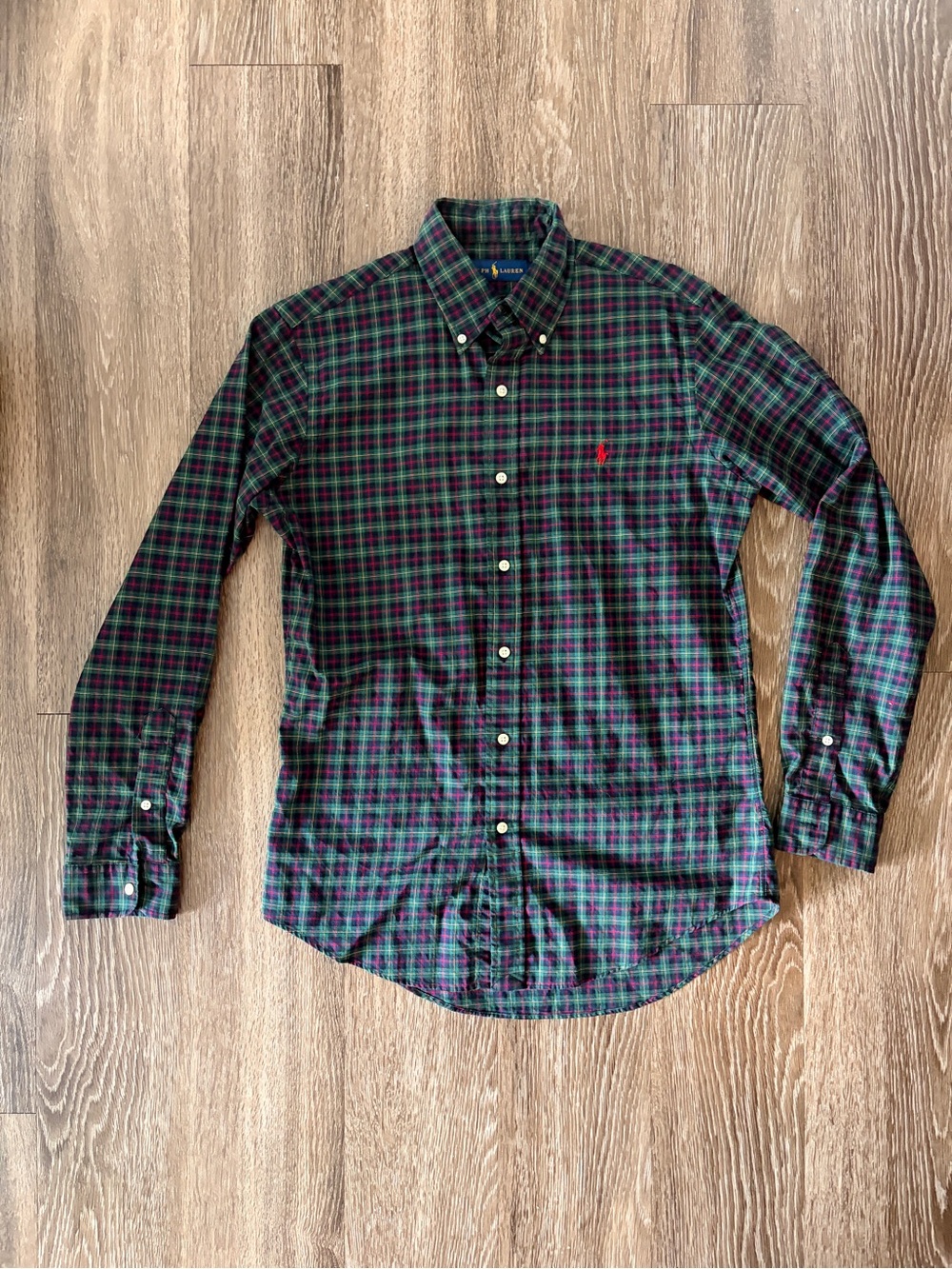 Ralph Lauren Green and Navy Plaid Button-Down Shirt